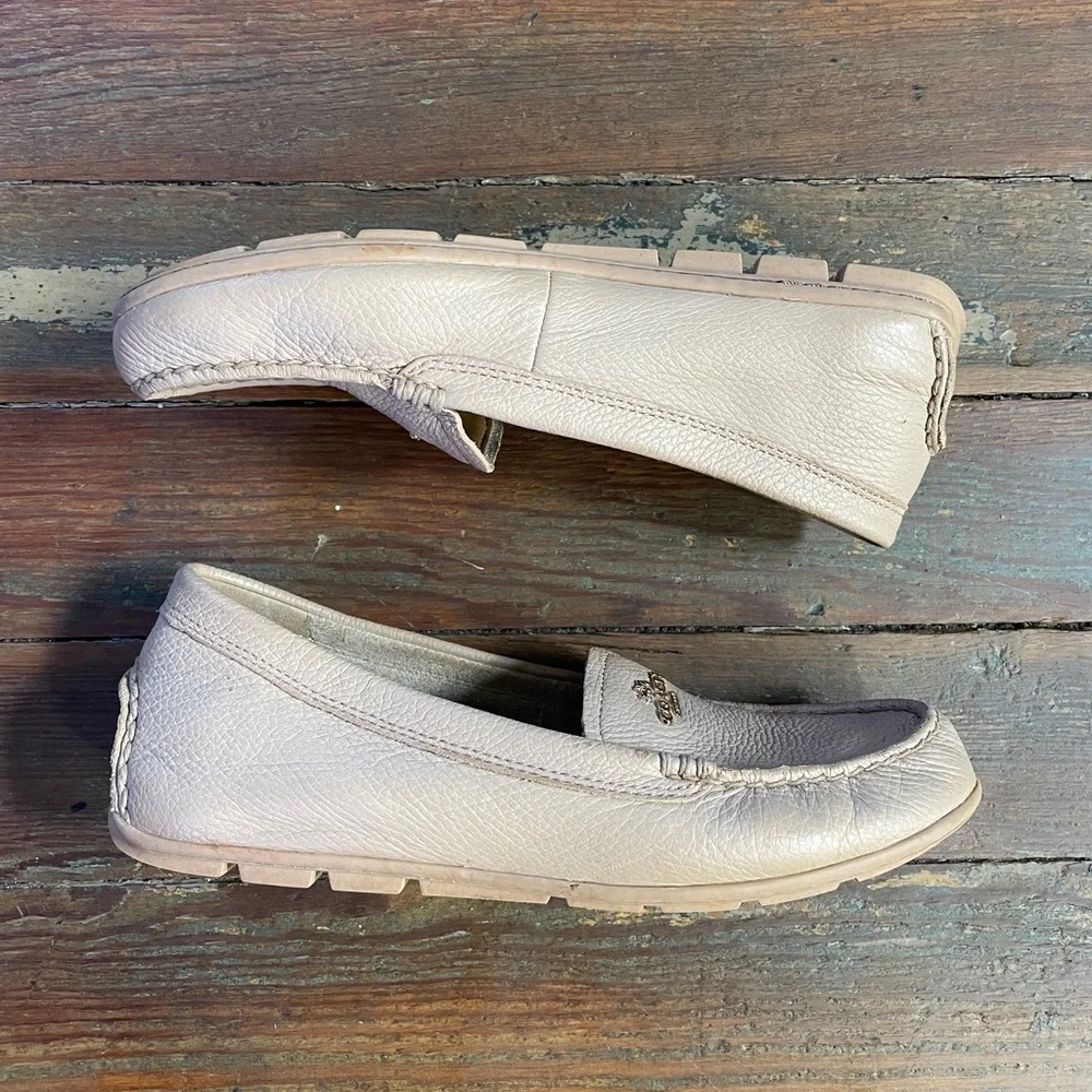 Coach Marley Driver Leather Loafers Quiet Luxury Slip On Metal Logo- Sz 6 🧡🎀